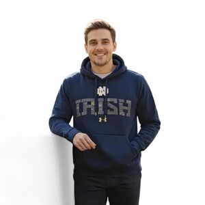 Under Armour Notre Dame Irish Men's Navy Hoodie Size Loose Small